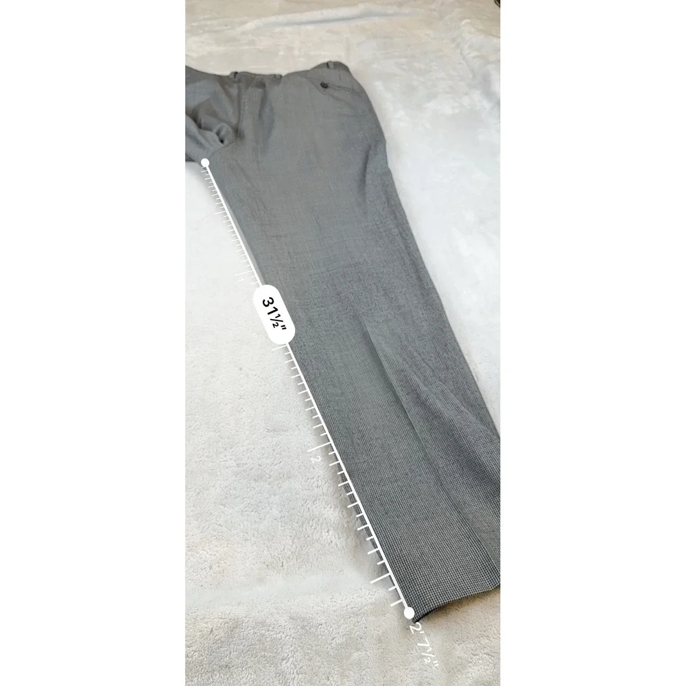 Lauren Ralph‎ Lauren Mens 36x32 Wool Dress Pants Houndstooth Gray Black